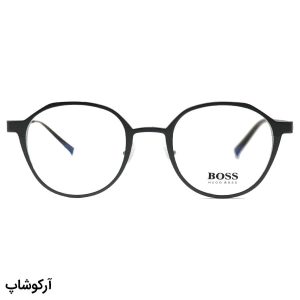 عکس از فریم عینک طبی 2 کاوره با فریم رنگ نوک مدادی، شکل گرد، از جنس آلومینیوم برند هوگو باس مدل 2327