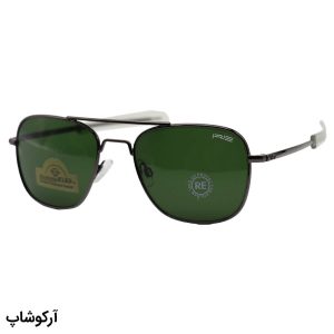 عکس از عینک آفتابی راندولف با فریم رنگ نوک مدادی، مربعی شکل، لنز شیشه و رنگ سبز تیره مدل 45891