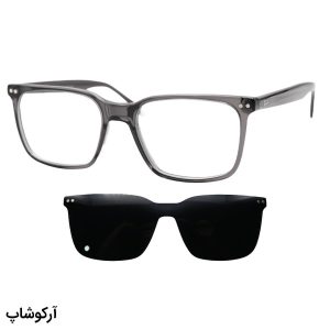 عکس از عینک طبی تک کاوره با فریم طوسی، شکل مستطیلی، از جنس استات برند Ray-Ban مدل OLD009A