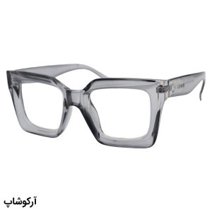عکس از عینک برند Celine با فریم رنگ طوسی براق، مربعی شکل و لنز بی‌رنگ و شفاف مدل S1304-1