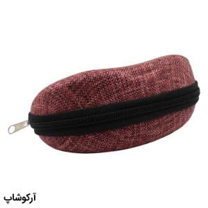 عکس از کیف عینک پاریس با رنگ قرمز، از جنس مخلمی و زیپ دار مدل 992804