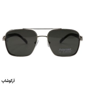 عکس از عینک آفتابی Cartier با فریم خلبانی، نقره‌ای رنگ، دسته چوبی، لنز سبز تیره، پلاریزه و آنتی رفلکس مدل CA88010