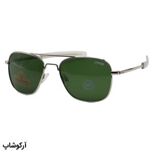 عکس از عینک آفتابی RANDOLPH با فریم رنگ نقره‌ای، مربعی شکل، لنز شیشه و رنگ سبز تیره مدل 45891