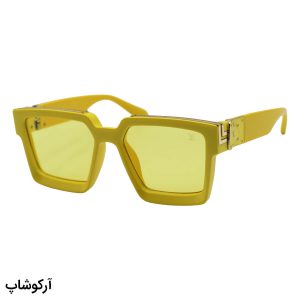 عکس از عینک دید در شب میلیونر با فریم زرد، مربعی شکل و عدسی زرد رنگ لویی ویتون مدل 86229A
