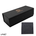 عکس از کیف عینک ورساچه VERSACE با شکل مستطیلی، مشکی رنگ و درب آهنربایی مدل 992815