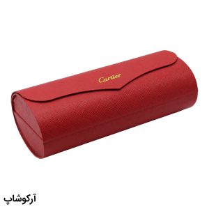 عکس از پک اورجینال عینک برند کارتیه Cartier با رنگ قرمز و با تمام تجهیزات مدل 992816