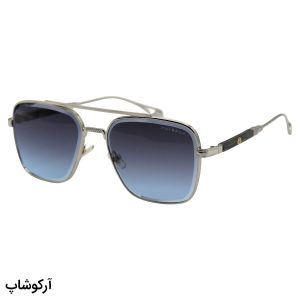 عکس از عینک آفتابی میباخ با فریم نقره ای رنگ، مربعی شکل و عدسی آبی سایه روشن مدل M011