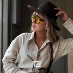 عکس از عینک آفتابی GUCCI با فریم شکل خلبانی و سایز بزرگ مدل 94533 بر روی صورت مدل