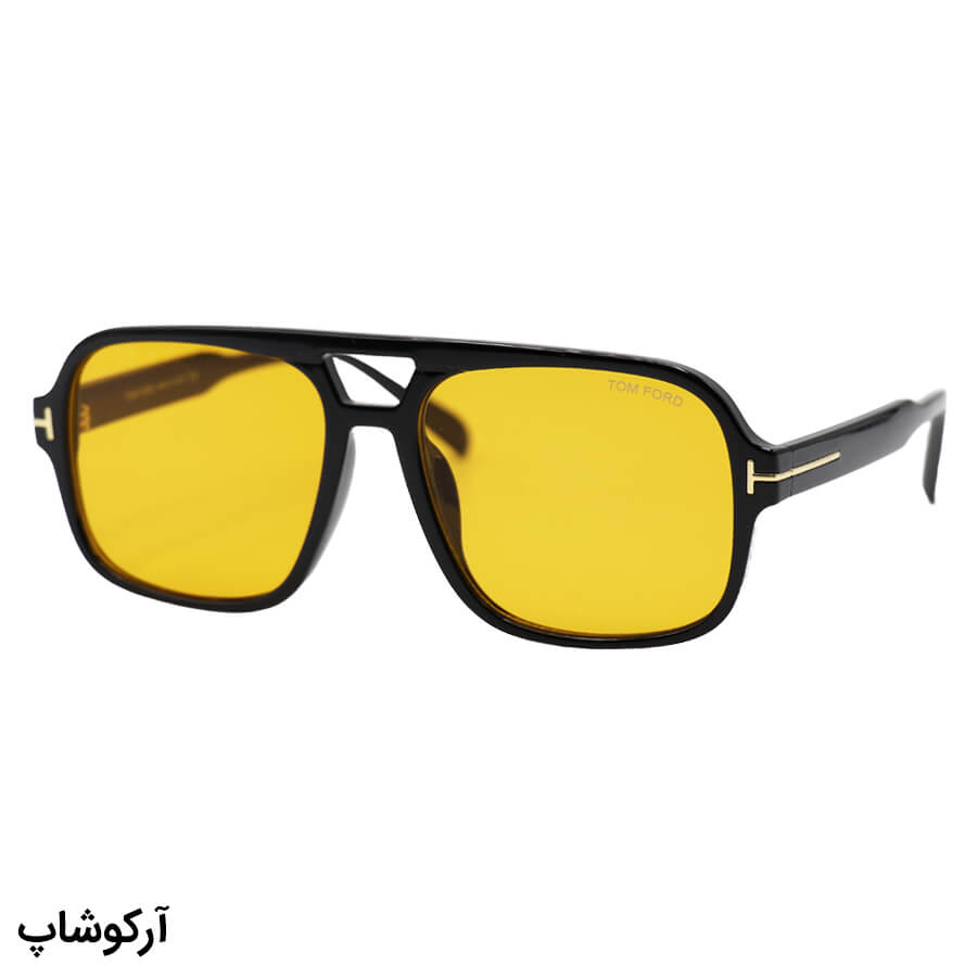 Black-Avitator-Frame-And-Black-Handle-And-Yellow-Uv-Protection-Lens-Tom-Ford-Night-View-Eyewear-Model-E5159-Yl-1 عکس از عینک دید در شب tom ford با فریم مشکی رنگ، شکل خلبانی و لنز زرد رنگ مدل e5159
