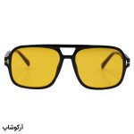 عکس از عینک دید در شب TOM FORD با فریم مشکی رنگ، شکل خلبانی و لنز زرد رنگ مدل E5159