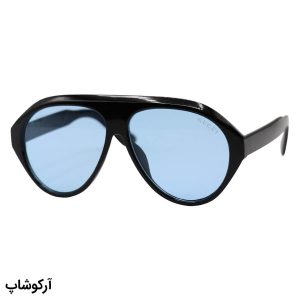 عکس از عینک شب گوچی با فریم مشکی رنگ، شکل خلبانی، سایز بزرگ و عدسی آبی رنگ مدل 94533