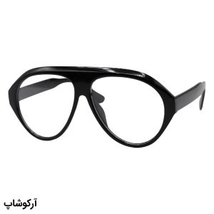 عکس از عینک شب GUCCI با فریم مشکی رنگ، شکل خلبانی، سایز بزرگ و لنز بی‌رنگ و شفاف مدل 94533