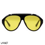 عکس از عینک شب گوچی با فریم مشکی رنگ، شکل خلبانی، سایز بزرگ و عدسی زرد رنگ مدل 94533