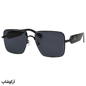 عکس از عینک آفتابی زنانه LOEWE با فریم مربعی شکل، مشکی رنگ، جنس فلزی و دسته مشکی مدل 5G95