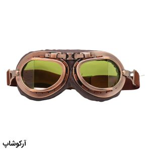 عکس از عینک آفتابی با فریم رنگ قهوه‌ای، مسی، برنزی، از جنس چرمی و لنز زرد رنگ مدل 93610