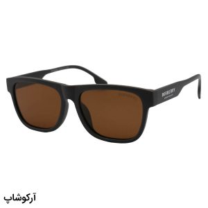عکس از عینک آفتابی باربری با فریم مربعی شکل، قهوه‌ای رنگ و عدسی قهوه‌ای تیره و پلاریزه مدل 3892