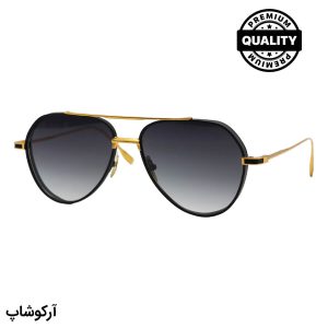 عکس از عینک آفتابی DITA با فریم خلبانی، رنگ مشکی و طلایی و عدسی دودی سایه روشن مدل DTS173 01