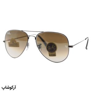 عکس از عینک آفتابی Ray-Ban با فریم خلبانی، رنگ نوک مدادی، لنز سنگ و قهوه‌ای سایه روشن مدل RB3026