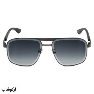 عکس از عینک آفتابی Cartier با فریم شکل هندسی، رنگ نوک مدادی، دسته چوبی و لنز دودی سایه روشن مدل 2524