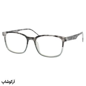 عکس از عینک مطالعه نزدیک بین با فریم مستطیلی شکل، رنگ طوسی و دسته فنردار مدل Y18247