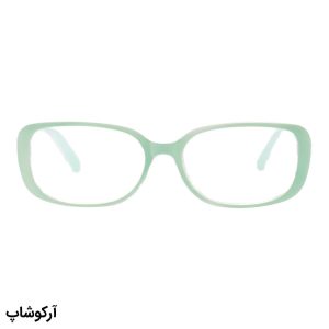 عکس از عینک مطالعه نزدیک بین با فریم مستطیلی شکل، رنگ سبز و دسته فنری مدل D7013