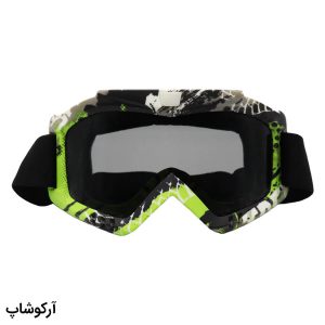 عکس از عکس از عینک موتور سواری با لنز دودی تیره، فریم چند رنگ و بند کشی مشکی رنگ مدل 992817