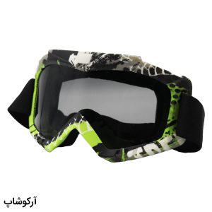 عکس از عکس از عینک موتور سواری با لنز دودی تیره، فریم چند رنگ و بند کشی مشکی رنگ مدل 992817
