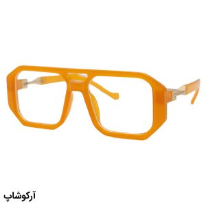 عکس از عینک Marc Jacobs با فریم مربعی شکل، رنگ نارنجی و عدسی بی‌رنگ و شفاف مدل 53336