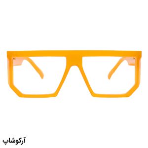 عکس از عینک دید در شب مارک جیکوبز با فریم مربعی شکل، رنگ نارنجی و لنز بی رنگ و شفاف مدل 8789