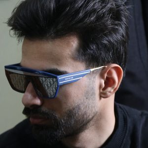 عکس از عینک آفتابی فانتزی نقاب دار DIOR کپ دار مدل 7139 بر روی صورت محمدحسین ابراهیم زاده