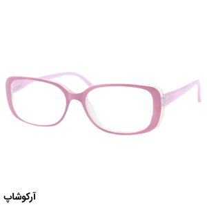 عکس از عینک مطالعه نزدیک بین با فریم مستطیلی شکل، رنگ بنفش و دسته فنری مدل D7013