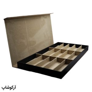 عکس از باکس و جعبه 15 تایی عینک طبی با رنگ رزگلد، جنس چرم و درب مگنتی (فایل) مدل 992829