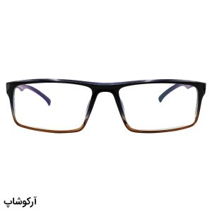 عکس از عینک طبی AX Exchange با فریم شکل مستطیلی، رنگ مشکی و قهوه‌ای، از جنس TR و بیس دار مدل 8383