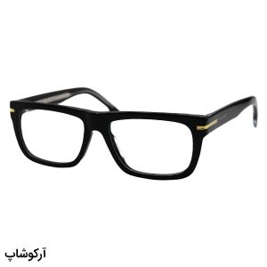 عکس از عینک طبی با فریم مستطیلی شکل، رنگ مشکی، جنس استات و دسته سیم دار Hugo Boss مدل OLD150A