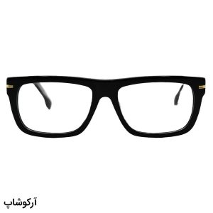 عکس از عینک طبی با فریم مستطیلی شکل، رنگ مشکی، جنس استات و دسته سیم دار Hugo Boss مدل OLD150A