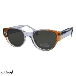 عکس از عینک آفتابی زنانه Gucci با فریم آبی و قهوه‌ای، شکل بیضی، دسته سیم‌دار و لنز دودی و پلاریزه مدل 669802