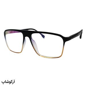 عکس از عینک طبی AX Exchange با فریم شکل خلبانی، رنگ مشکی و قهوه‌ای، بیس‌دار و از جنس TR مدل 5009