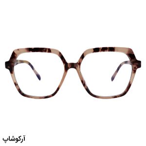 عکس از عینک طبی زنانه شوپارد با فریم قهوه‌ای چندرنگ، شکل پروانه‌ای، دسته سیم‌دار و لولا فنری مدل 2018