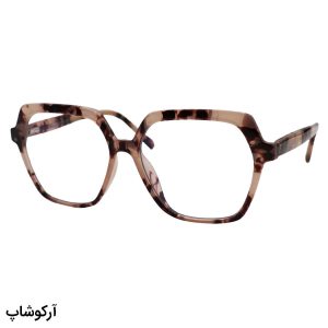 عکس از عینک طبی زنانه شوپارد با فریم قهوه‌ای چندرنگ، شکل پروانه‌ای، دسته سیم‌دار و لولا فنری مدل 2018