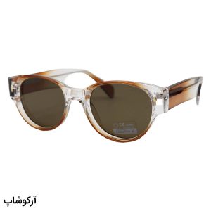 عکس از عینک آفتابی زنانه گوچی با فریم قهوه‌ای، شکل بیضی، دسته سیم‌دار و لنز قهوه‌ای و پلاریزه مدل 669802