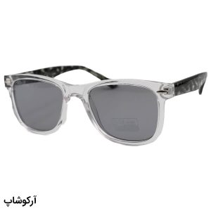 عکس از عینک آفتابی ریبن با فریم بی‌رنگ و شفاف، شکل ویفرر، دسته چریکی و سیم‌دار و لنز پلاریزه و دودی مدل 66805