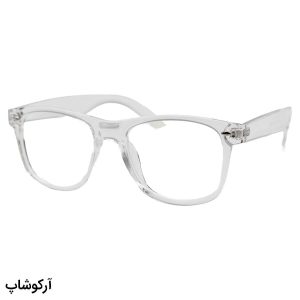 عکس از عینک طبی با فریم شکل ویفرر، از جنس کائوچو، بی‌رنگ و شفاف و لنز بلوکات قابل تعویض 2182