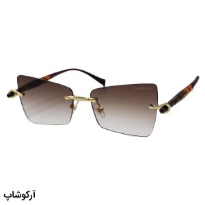 عکس از عینک آفتابی زنانه Moscot فریملس، لنز قهوه‌ای سایه روشن، طرح گربه‌ای و دسته قهوه‌ای مدل M6244