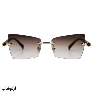 عکس از عینک آفتابی زنانه Moscot فریملس، لنز قهوه‌ای سایه روشن، طرح گربه‌ای و دسته قهوه‌ای مدل M6244
