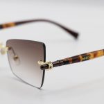 عکس از عینک آفتابی زنانه Moscot فریملس، لنز قهوه‌ای سایه روشن، طرح گربه‌ای و دسته قهوه‌ای مدل M6244