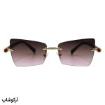 عکس از عینک آفتابی زنانه Moscot فریملس، لنز قهوهای هایلایت، طرح گربهای و دسته مشکی و قرمز مدل M6244