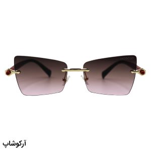 عکس از عینک آفتابی زنانه Moscot فریملس، لنز قهوه‌ای هایلایت، طرح گربه‌ای و دسته مشکی و قرمز مدل M6244