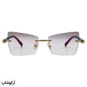 عکس از عینک شب زنانه Moscot فریملس، لنز بی‌رنگ و شفاف، طرح گربه‌ای و دسته سبز و قرمز مدل M6244