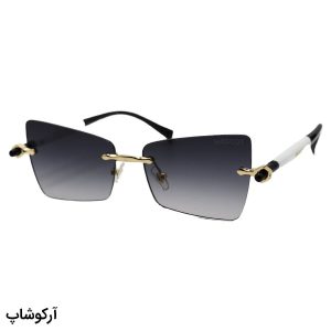 عکس از عینک آفتابی زنانه موسکات فریملس، لنز دودی گرادینت، طرح گربه‌ای و دسته مشکی و سفید مدل M6244