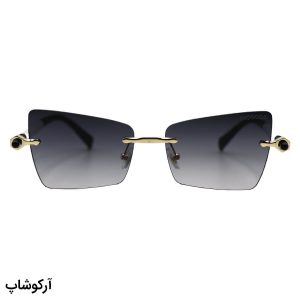 عکس از عینک آفتابی زنانه موسکات فریملس، لنز دودی گرادینت، طرح گربه‌ای و دسته مشکی و سفید مدل M6244